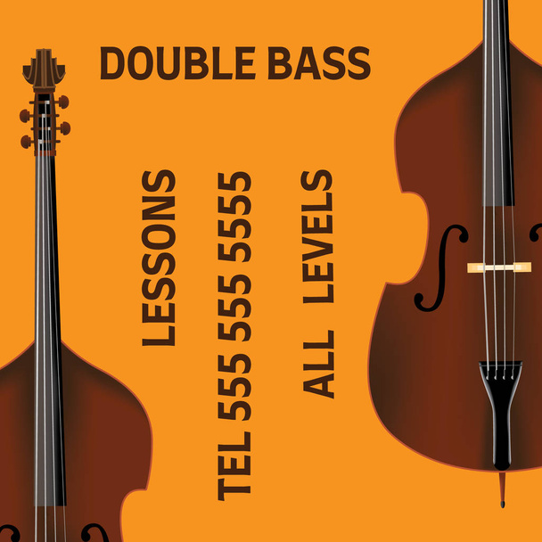 Double bass announcement template - Vector, Image