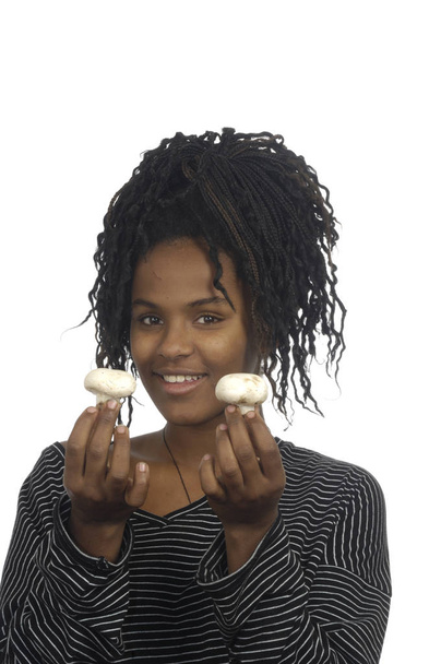 teenager girl with mushroom - Photo, Image