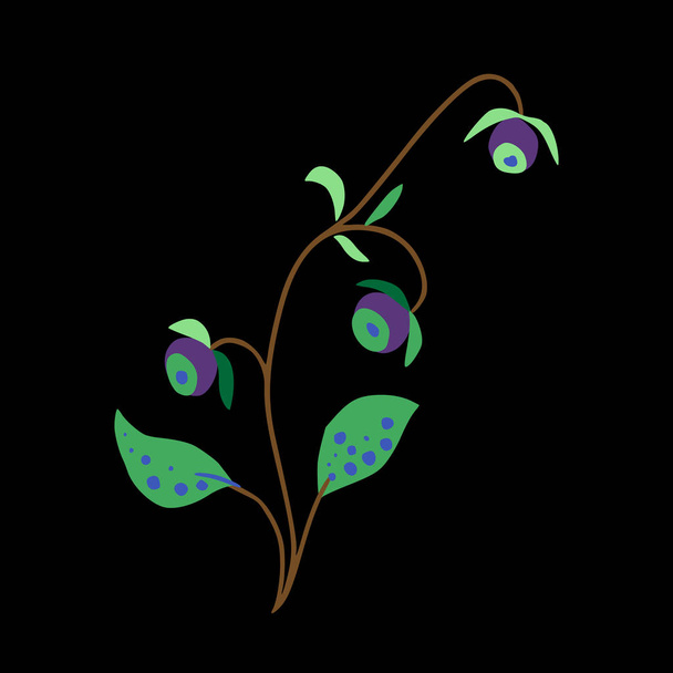 Color doodle blue-berry - Vector, Imagen