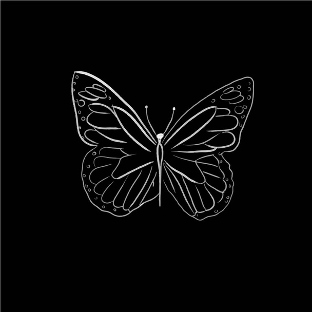 hermosa mariposa una línea dibujar ilustración vector
 - Vector, Imagen