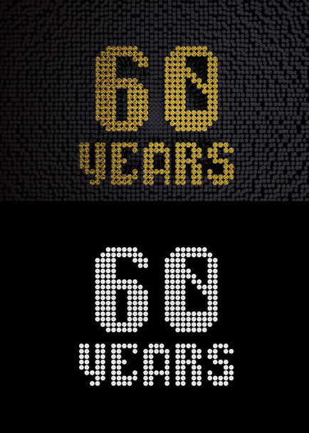 Golden number sixty years. 3D render - Photo, Image