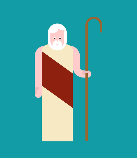 Ο Νώε ιεροκήρυκας γέρος. Αγία Γραφή άνθρωπος Σώζεστε από τον Θεό από την πλημμύρα - Διάνυσμα, εικόνα