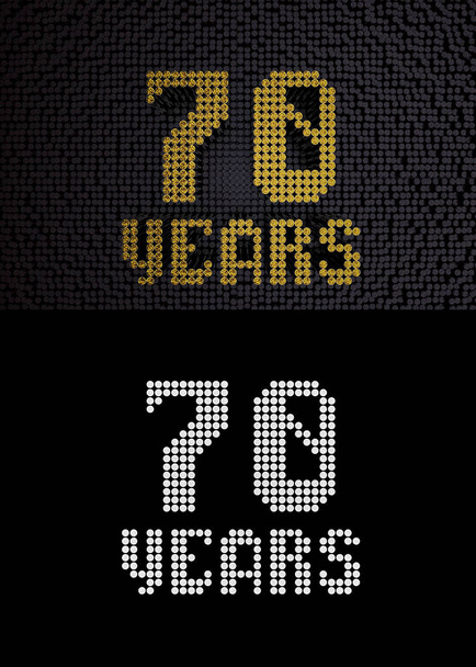 Golden number seventy years. 3D render - Photo, Image