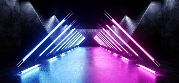 Tło Sci Fi Neon trójkąta futurystyczny obcy statek kosmiczny taniec - Zdjęcie, obraz