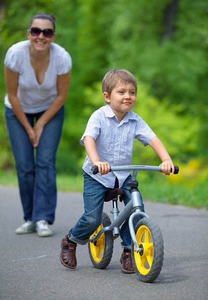 Little boy on a bicycle - Zdjęcie, obraz
