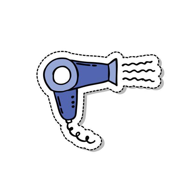 hair dryer doodle icon - Vector, Image