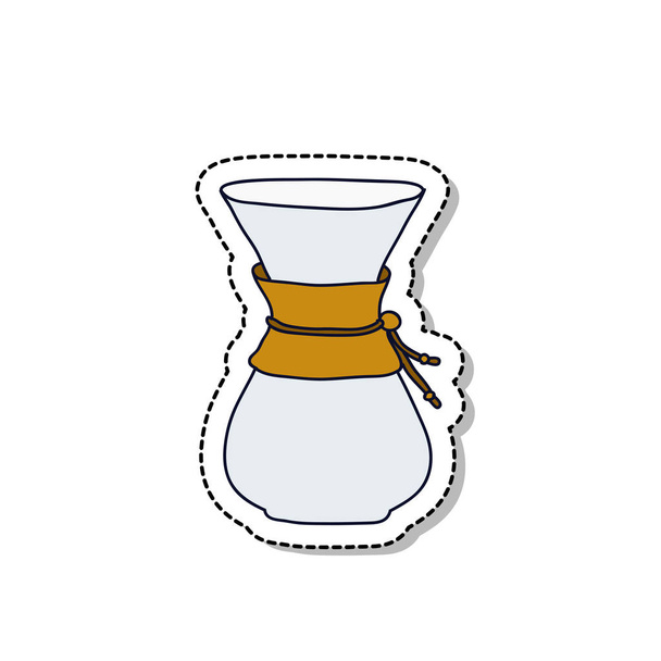 doodle icon. alternative coffee maker. device for brewing coffee - Vetor, Imagem