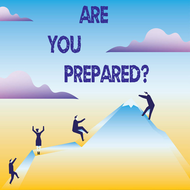 Fogalmi kézi írás, mutatja az Ön Preparedquestion. Üzleti fénykép szöveg kész felkészültség Készenlét (értékelés). - Fotó, kép