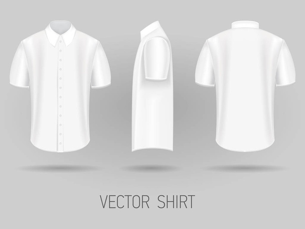 white short sleeve shirt design templates. vector mock up - Vektor, Bild