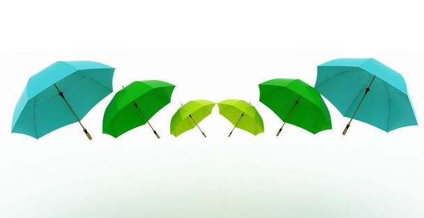 3d illustration multicoloured umbrellas - Фото, зображення