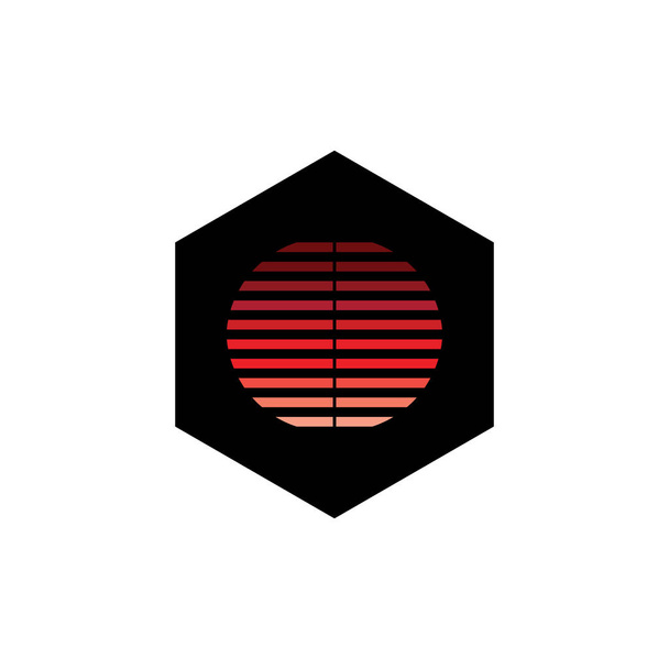 silhueta de pôr-do-sol vetor logotipo simples
 - Vetor, Imagem