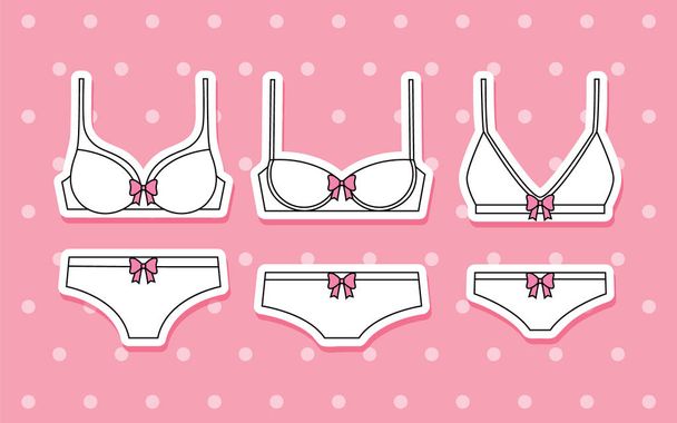 Set of white lingeries.Vector - Vector, Image