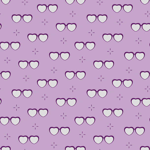 Seamless holiday pattern with heart shaped glasses - Vector, Image