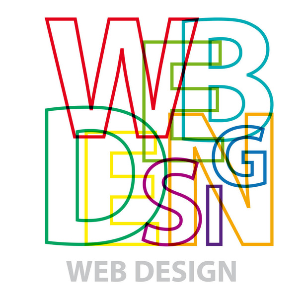 Vector webdesign. Gebroken tekst - Vector, afbeelding