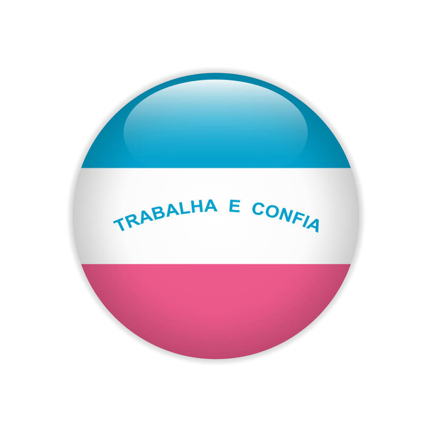 Flag Bandeira do Esp��rito Santo on button - Вектор, зображення