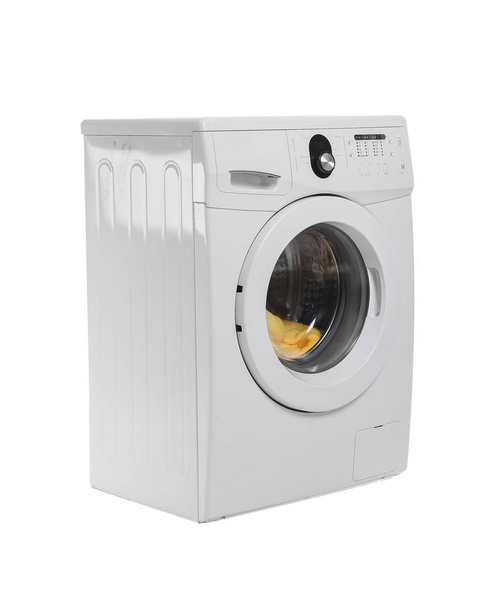 Modern washing machine on white background - Foto, imagen