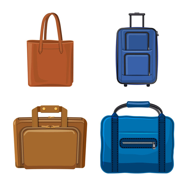 Vector design of suitcase and baggage logo. Set of suitcase and journey vector icon for stock. - Vektor, obrázek