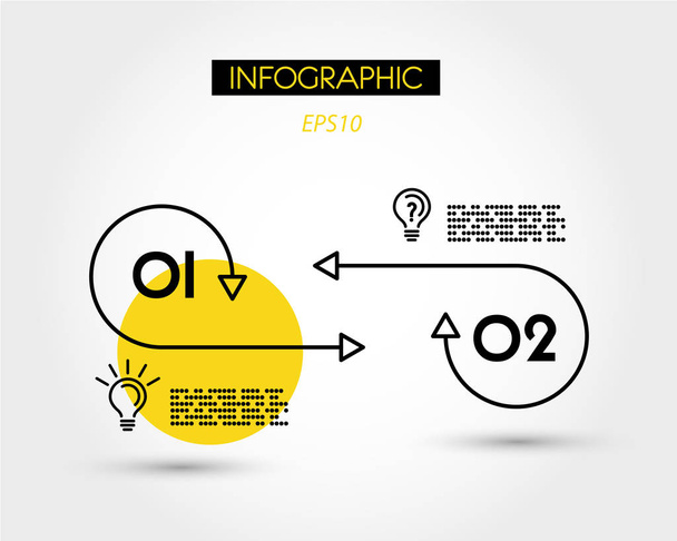 yellow linear two infographic options - Vetor, Imagem
