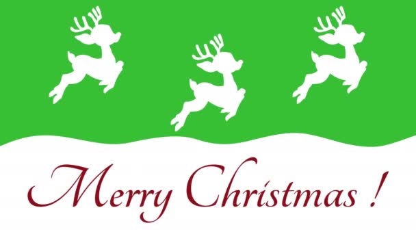 Рождественский олень двигается сверху вниз на зеленом фоне анимации
 - Кадры, видео