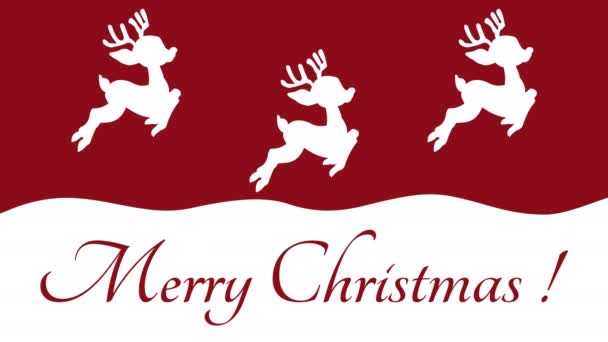 karácsonyi szarvas mozgó fentről lefelé a piros háttér - animáció - Felvétel, videó
