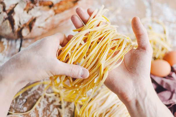 Chef making fresh italian pasta - Photo, Image
