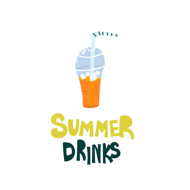 Bevande estive con succo ghiacciato illustrazione piatta
 - Vettoriali, immagini