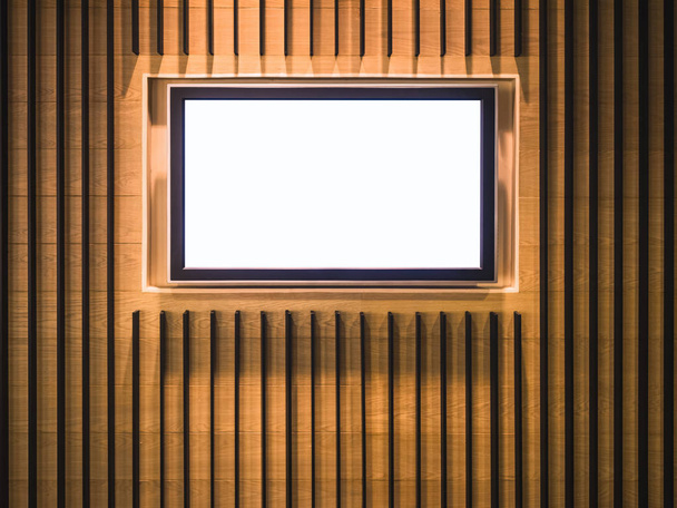 Exibição de mídia de tela digital Edifício interno Parede de madeira
 - Foto, Imagem