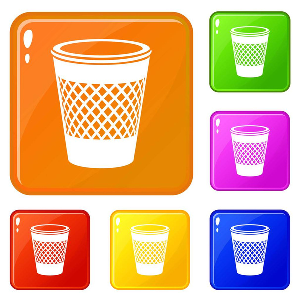Domestic bin icons set vector color - ベクター画像