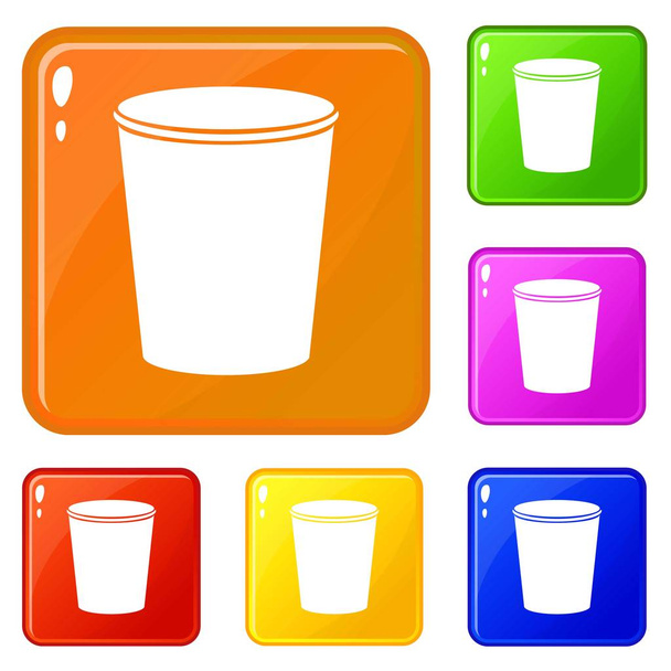 Dustbin icons set vector color - ベクター画像