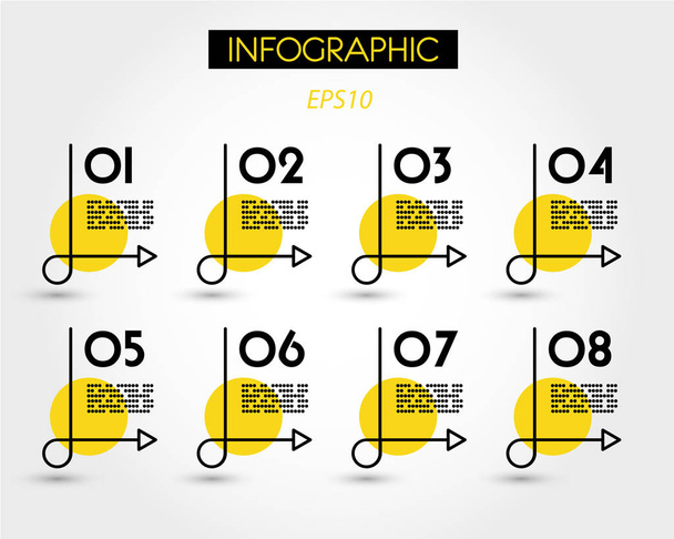 yellow infographics with simple curve - Vector, Image
