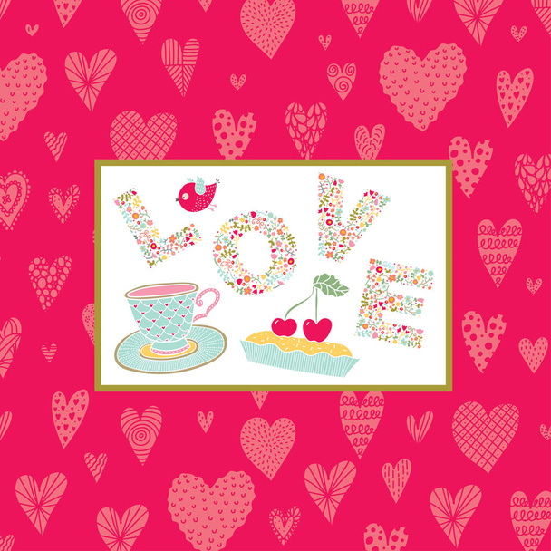 Cute card with love. vector illustration  - Vector, Image