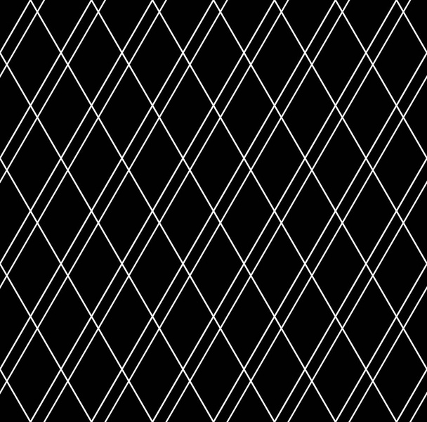 Seamless diamonds pattern. White texture on black  background. - Vector, Image