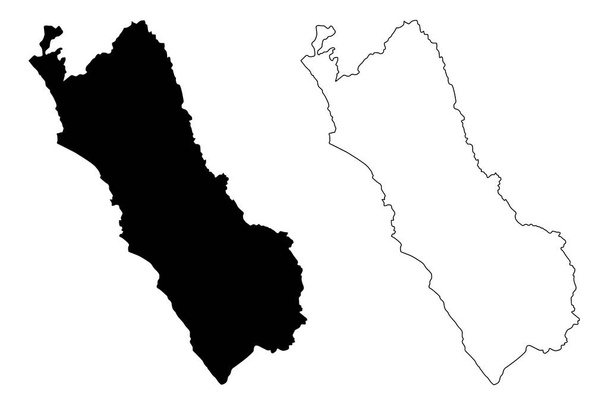 Departamento de Lima mapa vecto
 - Vector, imagen