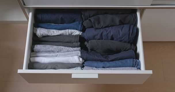 Open the drawer with clothes at home - Photo, Image