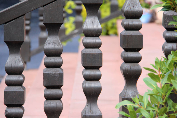 Railing / Beautiful carved wooden railing - Photo, Image