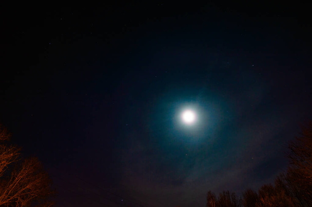 scenic view of night sky illuminated with moon - Foto, immagini