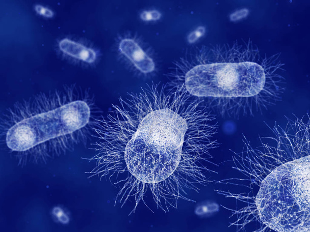 Иллюстрация бактерий Escherichia coli
 - Фото, изображение