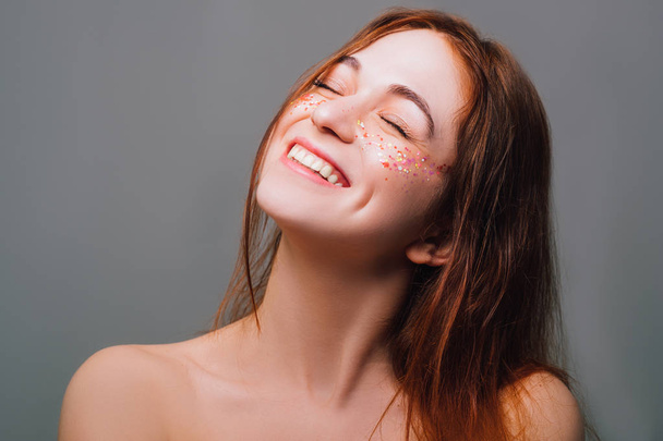 happy young woman youth freedom toothy smile - Valokuva, kuva