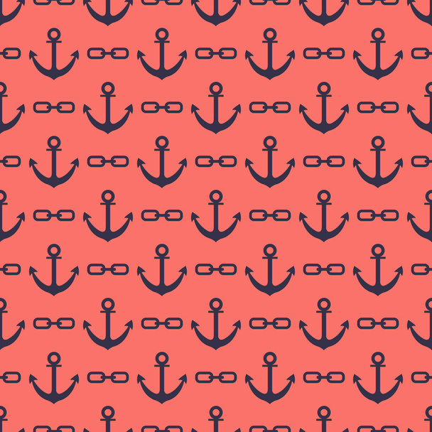 Seamless pattern with anchors and chains - Wektor, obraz