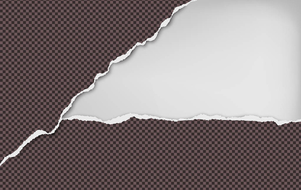 Ruban de papier horizontal brun foncé déchiré avec espace pour le texte. Illustration vectorielle arrière plan
 - Vecteur, image