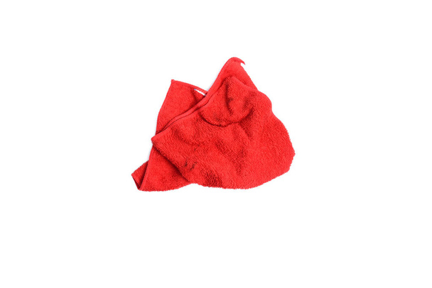 Beyaz arkaplanda kırmızı bez veya izole edilmiş - Fotoğraf, Görsel