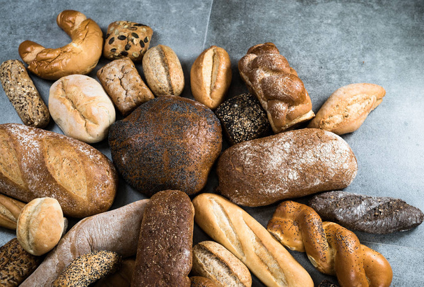variety of fresh homemade breads and pastries - Zdjęcie, obraz