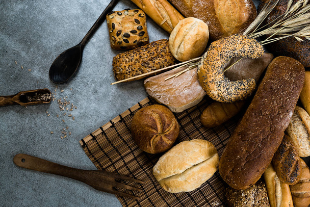 variety of fresh homemade breads and pastries - Photo, image