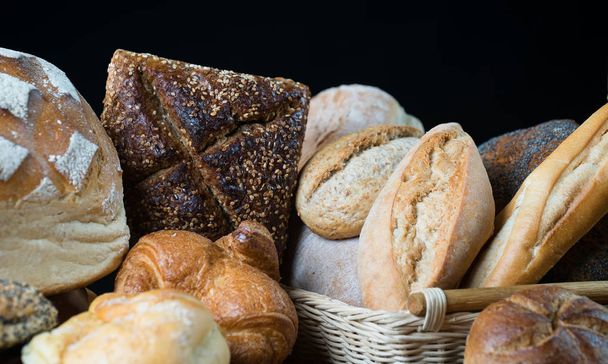 variety of fresh homemade breads and pastries - Foto, Imagem