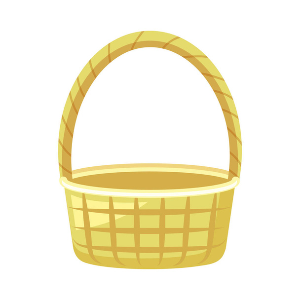 wicker basket isolated icon - ベクター画像