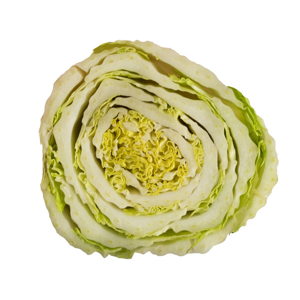 Chinese cabbage cut isolated on white background. - Photo, Image