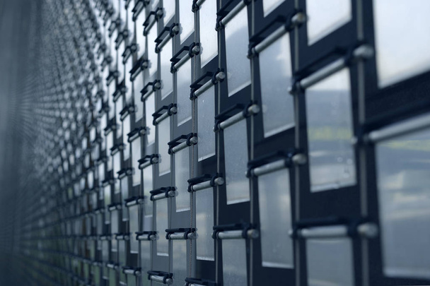 modern decorative metallic covering on a large building - Foto, Imagem