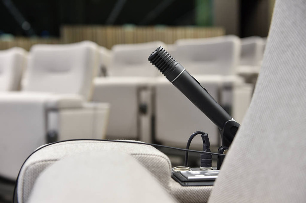 Press microphone in a conference room - Photo, Image