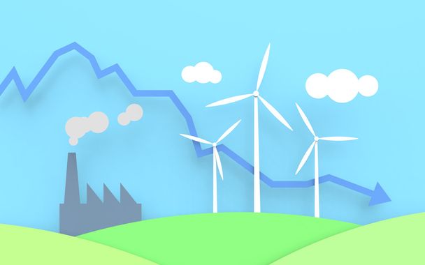 Tuulimyllyt, jotka tuottavat ympäristöystävällistä energiaa
 - Valokuva, kuva