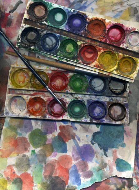 Akvarell / színes kollázs / absztrakt tapéta  - Fotó, kép